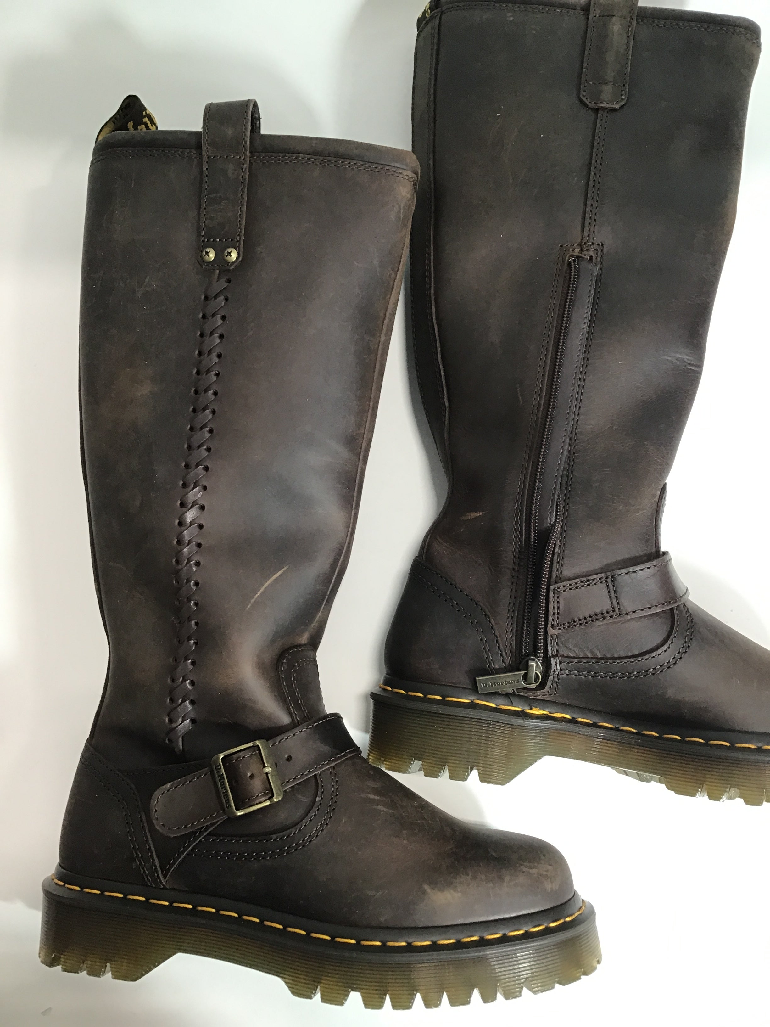 Dr. Martens - Anistone BKR High Leg Biker Boots - Unisex |-| Dr. Martens - Bottes à lacets Esmee - Unisexe