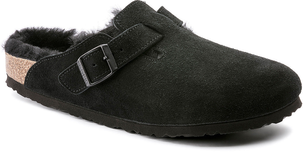 Birkenstock - Boston Shearling Suede Leather Mules [Narrow] - Women's |-| Birkenstock - Mules Boston suède shearling [Étroite] - Femme