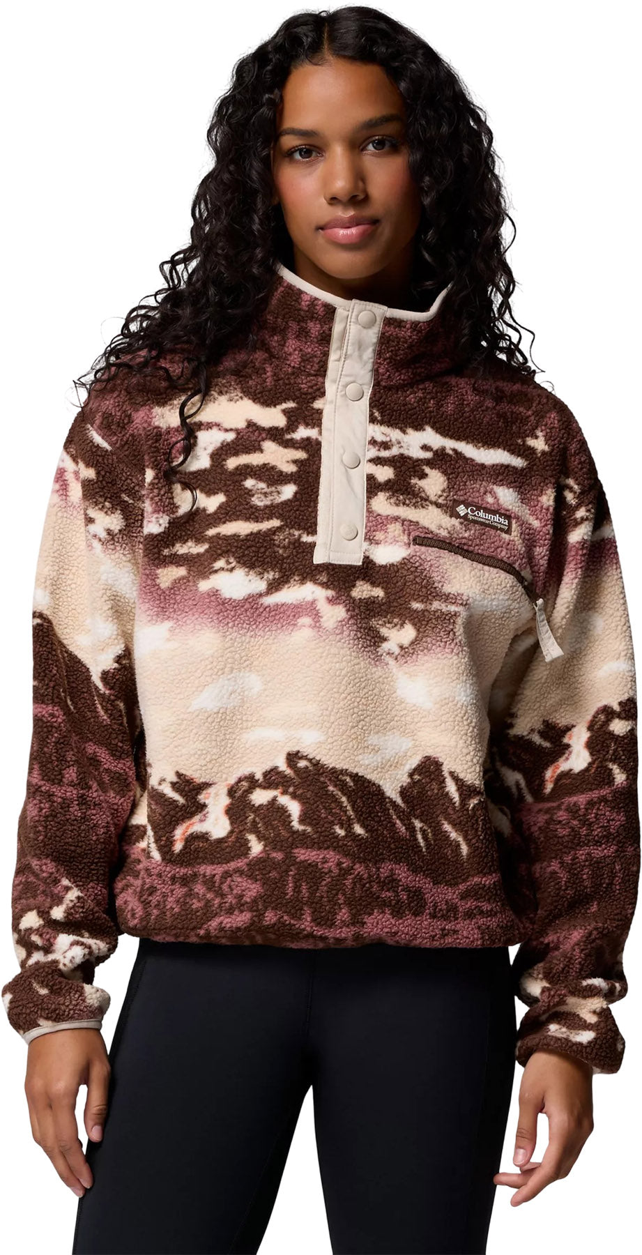 Columbia - Helvetia™ Ii Printed Cropped Half Snap - Women's|-|Columbia - Chandail écourté imprimé en molleton à demi-pression Helvetia II - Femme