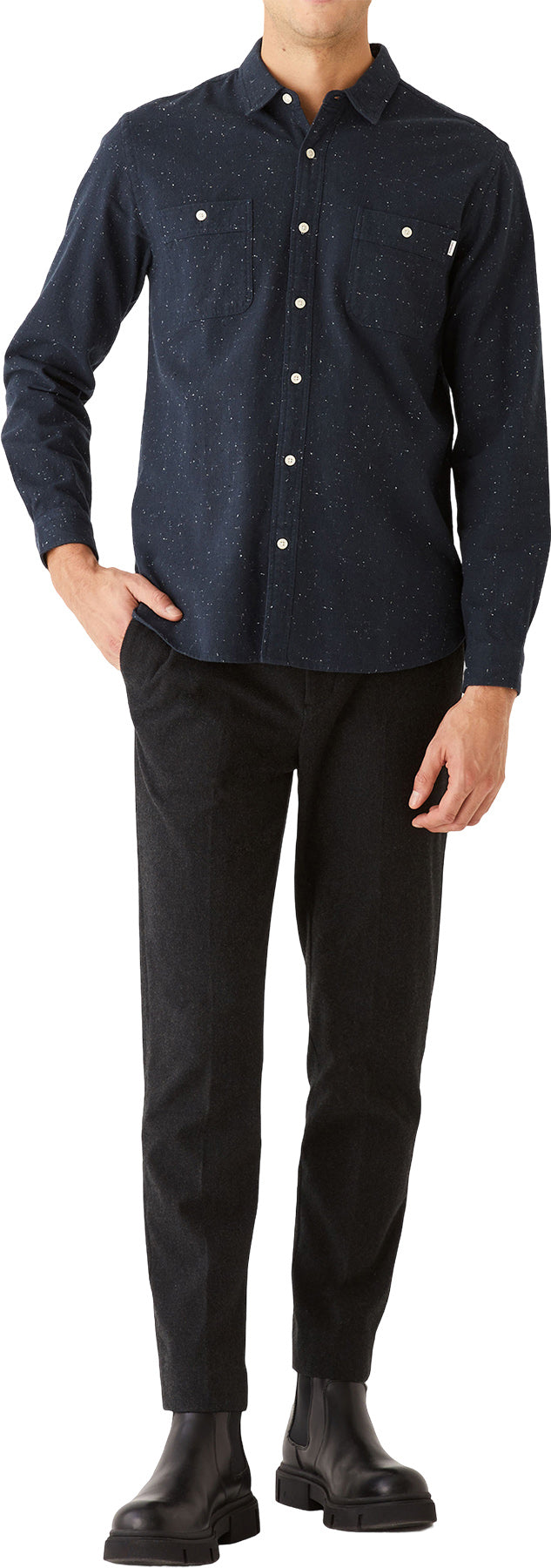 Frank And Oak - Long-Sleeve Nepped Shirt - Men's |-| Frank And Oak - Chemise à manches longues mouchetée - Homme