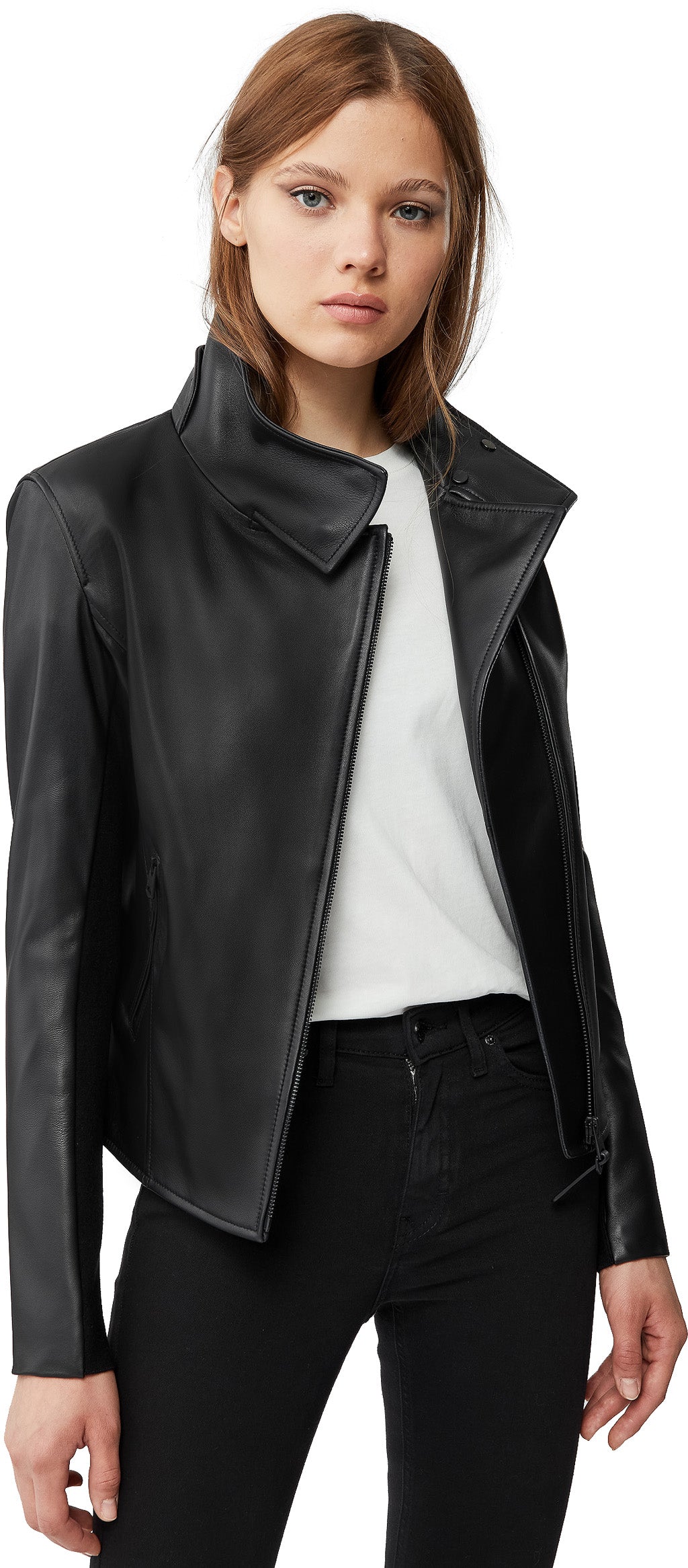 Mackage - Sandy Asymmetrical Zip Leather Jacket - Women's |-| Mackage - Manteau en cuir Sandy à glissière asymétrique - Femme