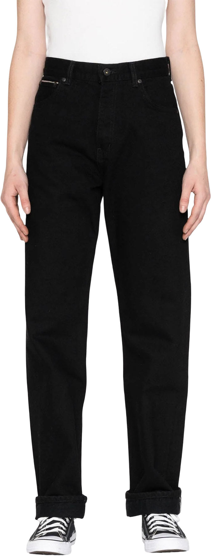 Naked and Famous - True Girl Jeans - Solid Black Selvedge Washed - Women's |-| Naked and Famous - Jean True Girl- Solid Black Selvedge Washed - Femme