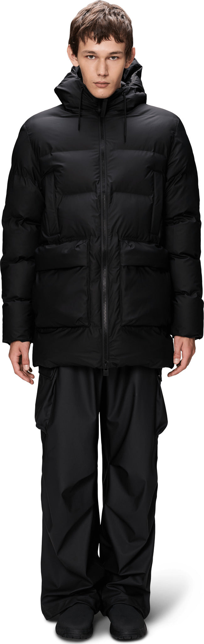 RAINS - Alta Long Puffer Cargo Jacket - Unisex |-| RAINS - Manteau long matelassé cargo Alta - Unisexe