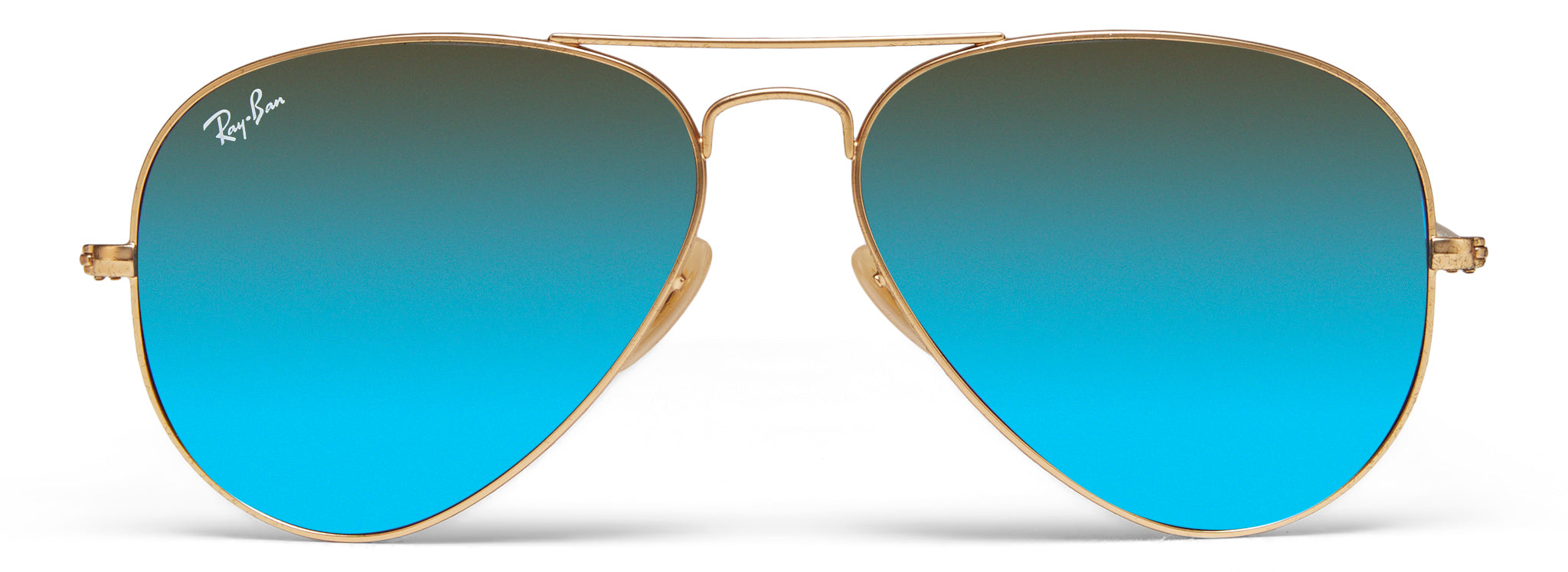 Ray-Ban - Aviator Flash - Gold Frame - Blue Flash Lens |-| Ray-Ban - Aviator Flash - Monture Gold - Lentille Blue