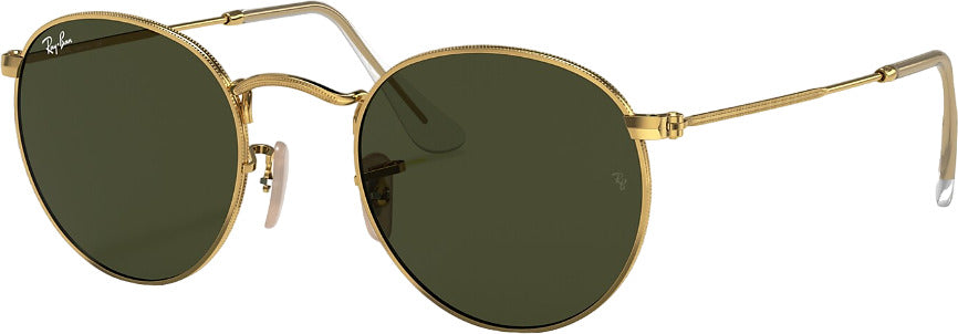 Ray-Ban - Round Metal Sunglasses - Polished Gold - Green Polarized Lens |-| Ray-Ban - Lunettes de soleil Round Metal - Polished Gold - Lentilles polarisées Green