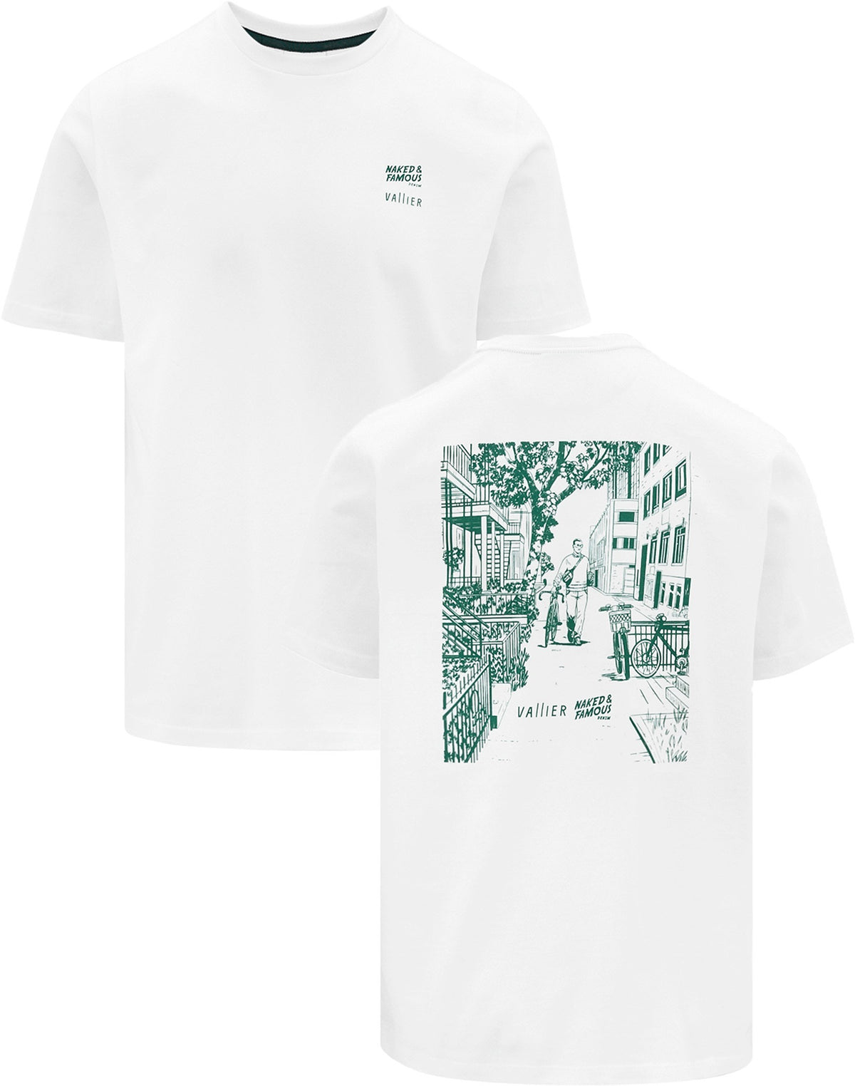 Vallier - Vallier x Naked and Famous Nakano Organic Cotton Printed T-Shirt - Unisex|-|Vallier - Vallier x Naked and Famous - T-shirt à imprimé en coton biologique - Unisexe